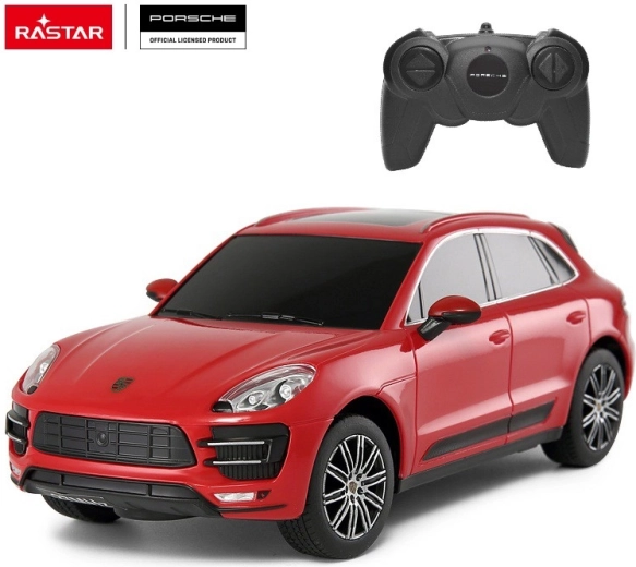 Rastar Porsche Macan Turbo RC auto met afstandsbediening 1:24 rood