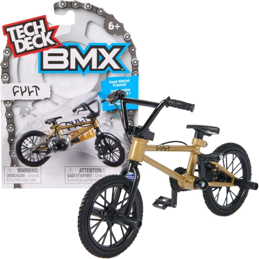 Tech Deck vingerfiets BMX goud Cult met stickers – outlet, licht krom achterwiel