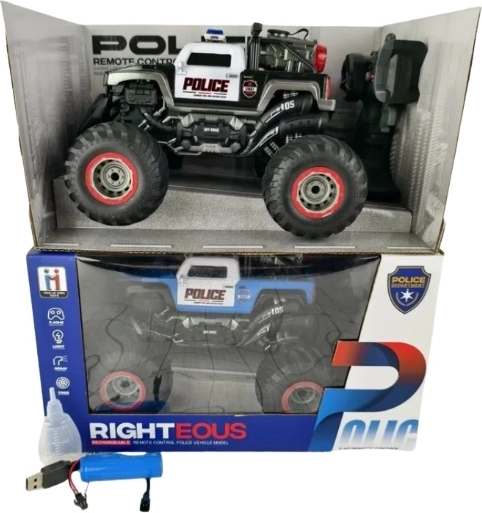 Politie-jeep op afstandsbediening met grote wielen