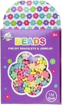 Set kralen - bloemetjes + 1 meter koord