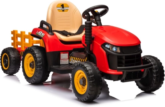 Elektrische kindertrekker met aanhanger – rood