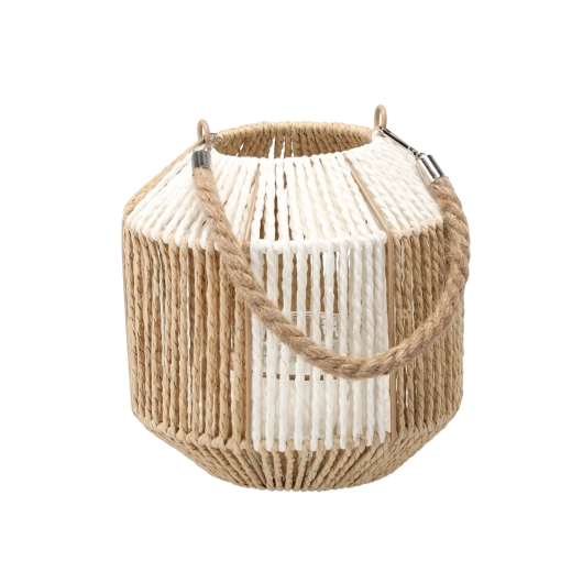 Lantaarn met glazen inzet 20 cm – schaakbordpatroon