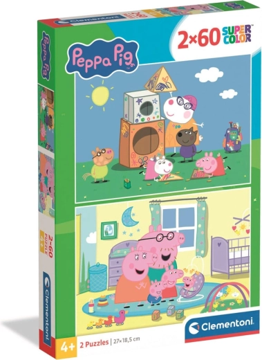 Puzzel 2×60 Super Color PEPPA PIG – Clementoni