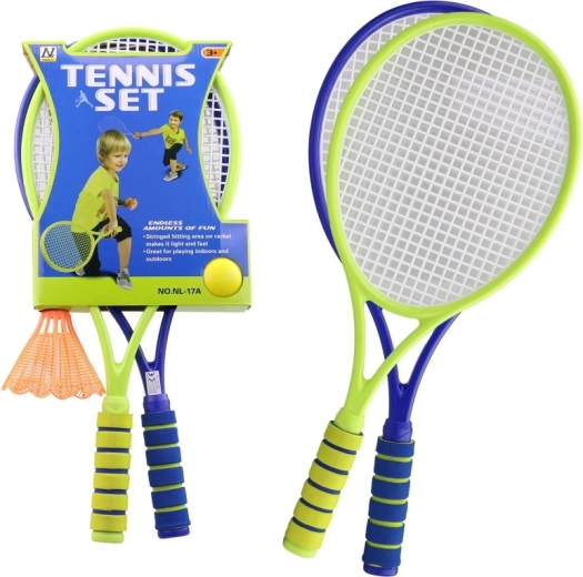 Kinder set rackets met bal en badmintonshuttle 56,5 cm - 1 stuk