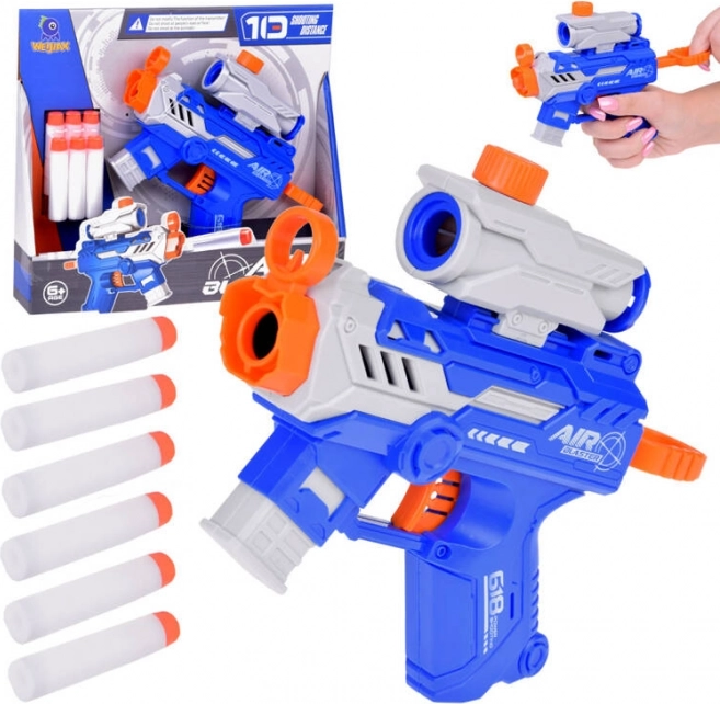 Pistool met doel voor zachte schuimkogels