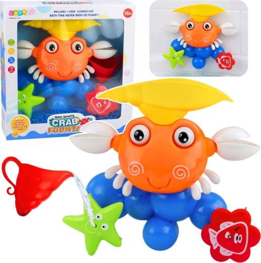 Bad speeltje krab met fontein en zuignappen
