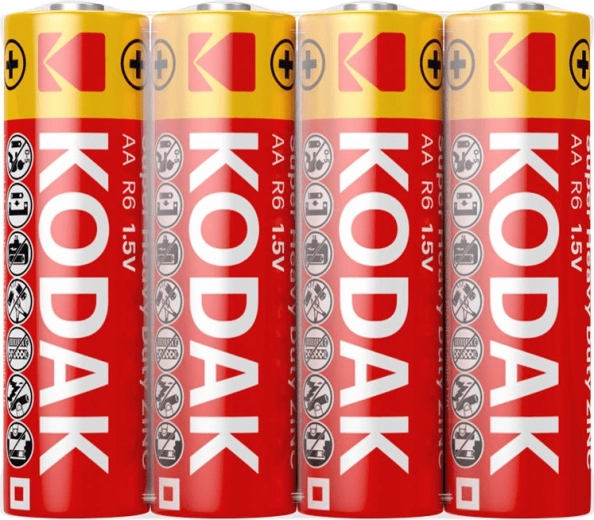 Kodak Heavy Duty zink-koolstof penlitebatterij AA (R6), 4 stuks