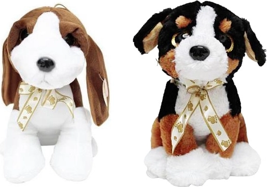 Pluchen hondje met strik – medium