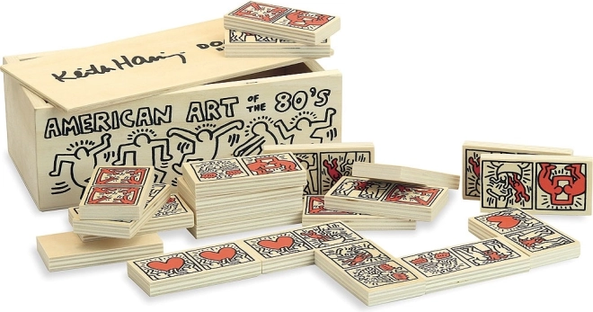Houten domino VILAC met KEITH HARING-motief