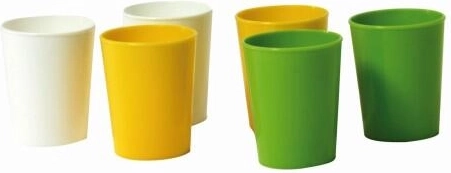 Plastic shotglaasje 40 ml, mix van kleuren (6 stuks)