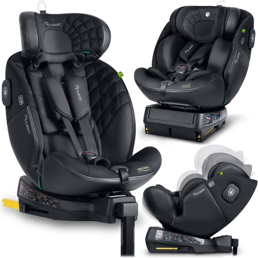 Autostoeltje Nukido Aero Line zwart 40–150 cm i-Size met ISOFIX en draaibare basis