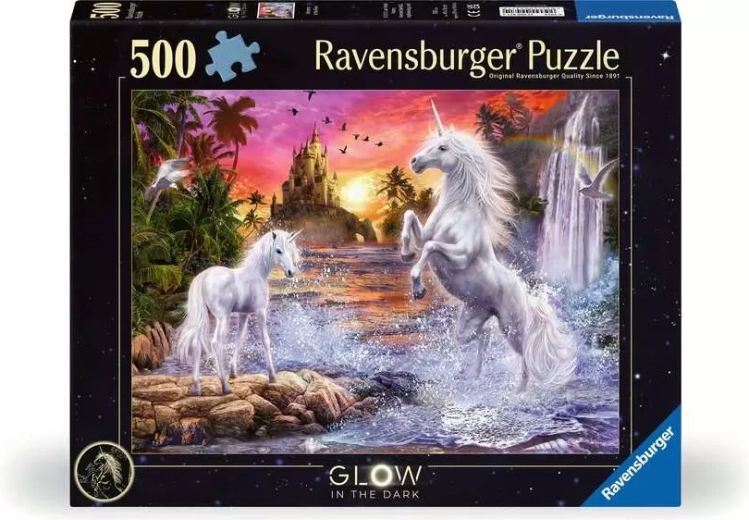 Ravensburger lichtgevende puzzel Eenhoorns bij de rivier 500 stukjes