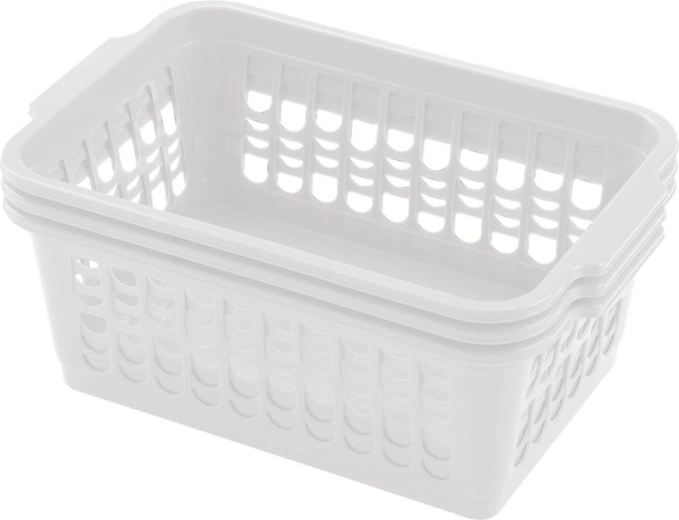 HEIDRUN plastic mandjes 30 × 19,5 × 13 cm, set van 3 stuks, mix van kleuren