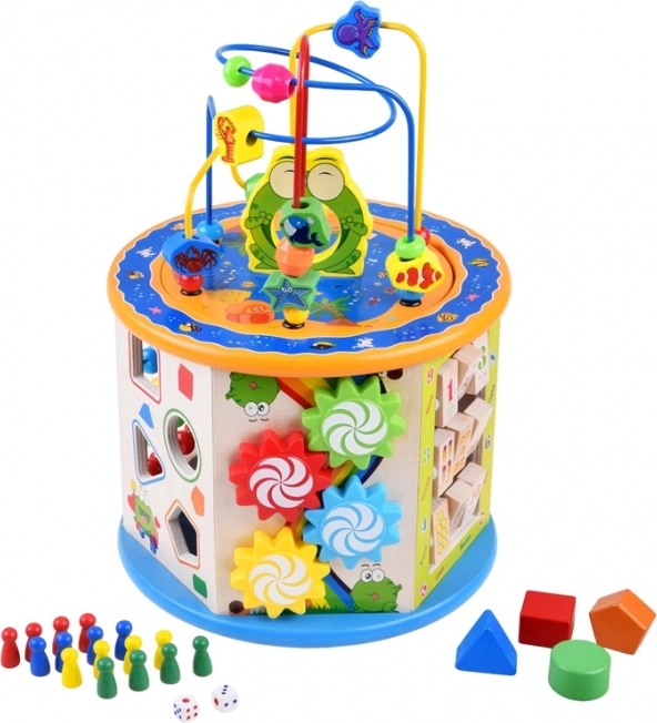 Houten educatieve kubus 8-in-1