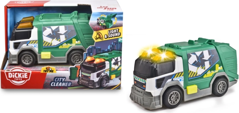Vuilniswagen City Cleaner met licht- en geluidseffecten, 15 cm