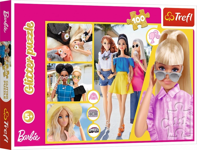 Puzzel 100 stukjes Glitter Brokaat Barbie