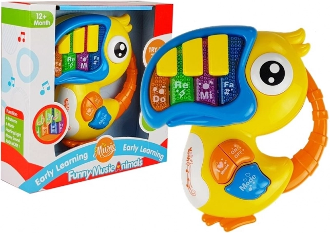 Kinder muziek piano Vogeltje geel