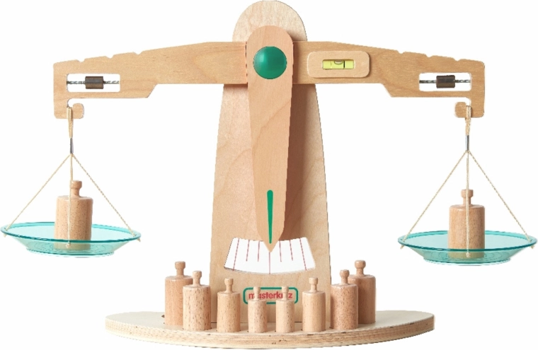 Houten weegschaal met schalen MASTERKIDZ