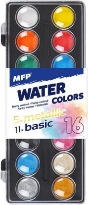 Waterverf 16 stuks in plastic doosje