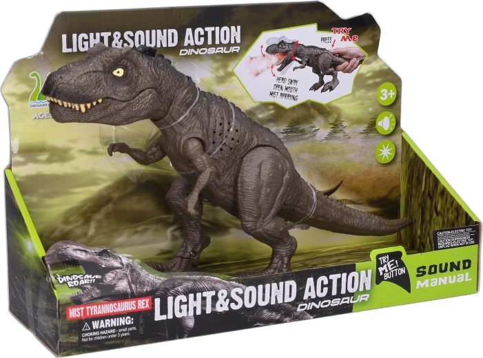 Rokende dinosaurus met effecten 34 cm