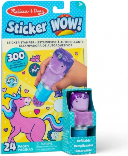 Sticker WOW! stempelboek met stickers – paarse eenhoorn
