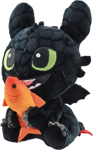 Dragons – pluchen Toothless (Bezzubka) lachend 18 cm - 1 stuk