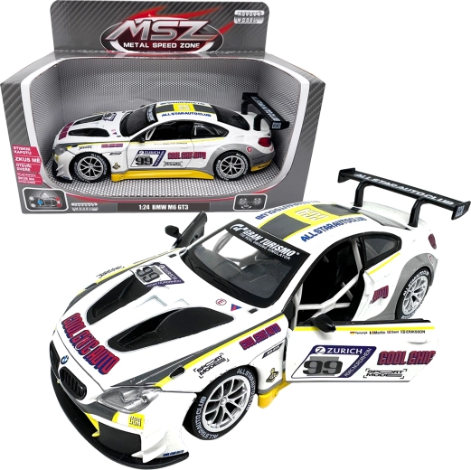 Metalen model van raceauto 1:24 BMW M6 GT3 wit