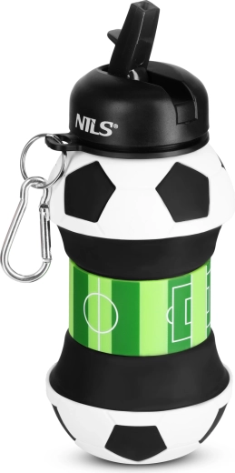 NILS Camp opvouwbare siliconen drinkfles voor kinderen 550 ml voetbal