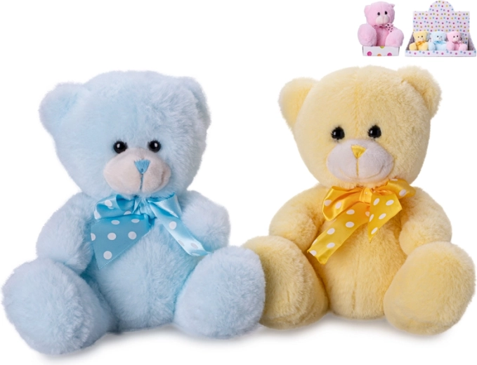 Pluchen teddybeer 15 cm met strik