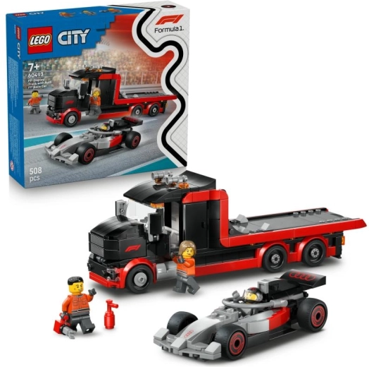 Lego City F1-vrachtwagen met AUDI F1-monoracer