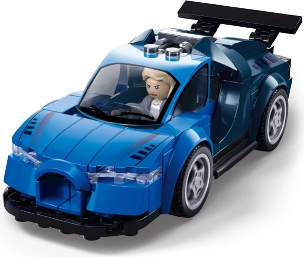 Sluban Metropolis blauwe raceauto