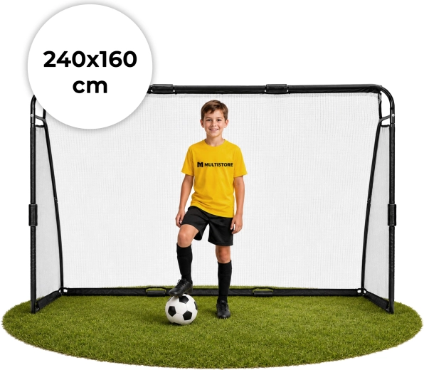 Voetbaldoel met net Movepro 240 × 160 × 80 cm