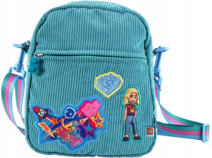 LEGO Friends turquoise schoudertas met opstrijkapplicaties