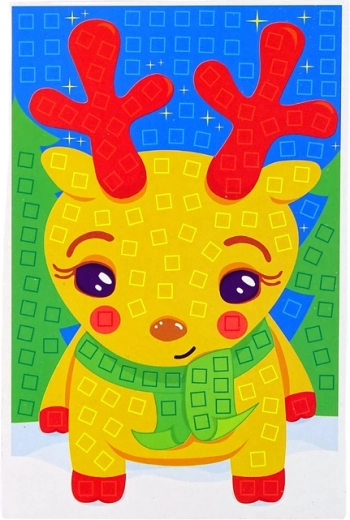 Doe-het-zelf kleurrijke mozaïek feestelijke vrolijke rendieren