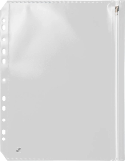 Mapje met rits A4 met euro-ophanging transparant