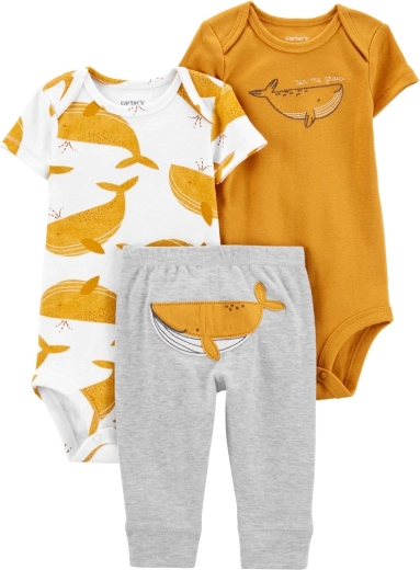 Carter's 3-delige set voor baby – 2× rompertje met korte mouw en leggings Green Firefly, neutraal