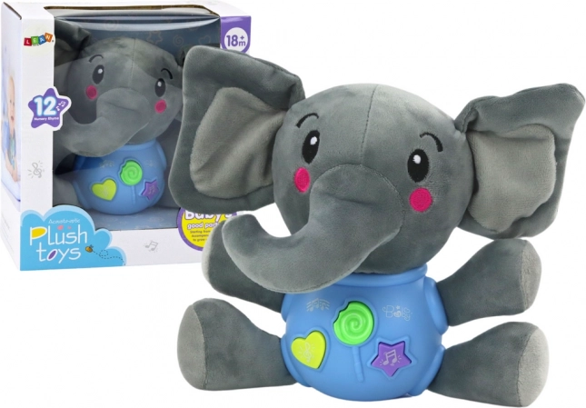 Interactieve blauwe pluche olifant 19 cm
