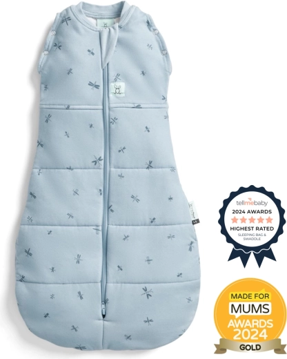 Ergopouch inbakerdoek en slaapzak 2-in-1 Cocoon Dragonflies 2,5 TOG (3–6 maanden, 6–8 kg)