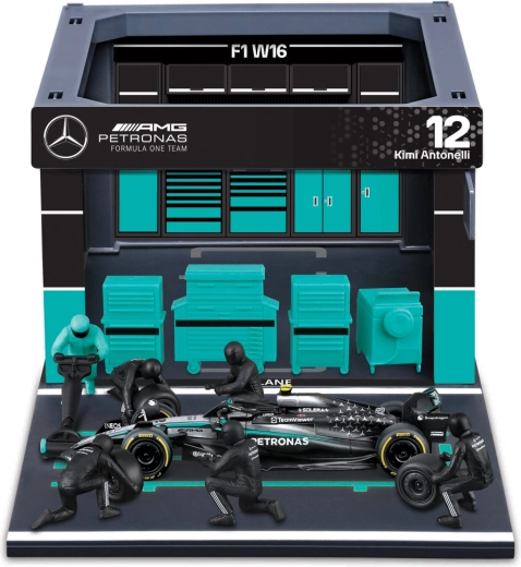 Bburago Formula Racing F1 Pit Pass-set Mercedes-AMG Petronas W16 2025 Kimi Antonelli 1:43