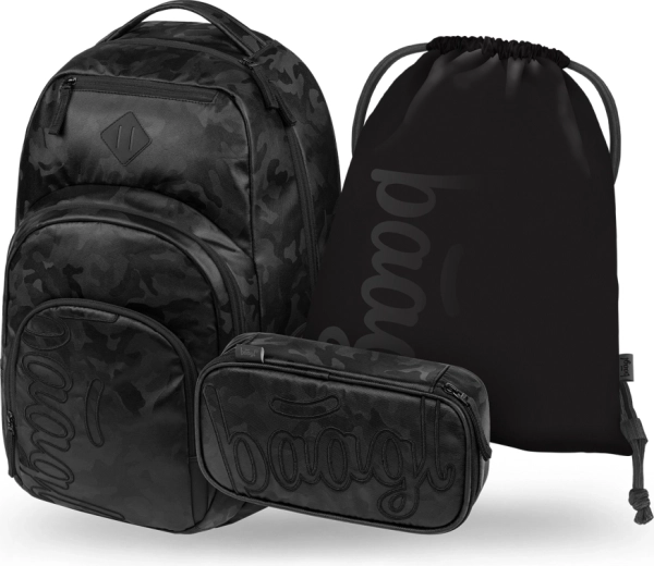 Baagl schoolset Coolmate Onyx – rugzak, etui en gymzak