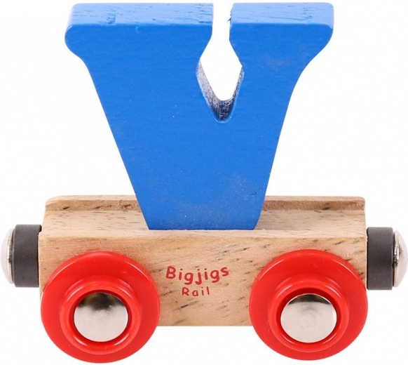 Houten wagon met letter V – BIGJIGS Rail