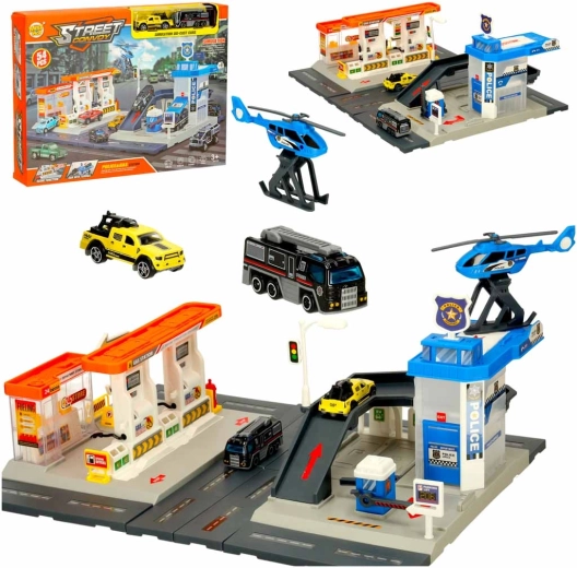 Speelgoed voor kinderen - Station en politie parkeer set