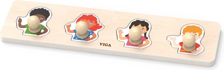 Viga eerste insteekpuzzel met handgrepen – huidskleuren