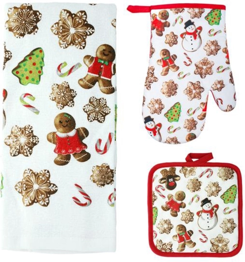 Keukenset Peperkoekjes – ovenwant, pannenlap en theedoek