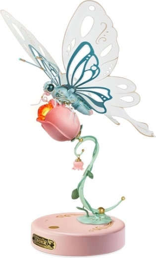 Mechanische roze vlinder RoboTime