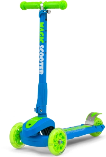 Driewielige kinderstep Milly Mally Magic blauw-groen