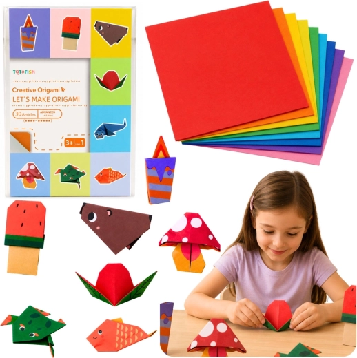 Gekleurd origami-boekje voor kinderen – diertjes, 30 vellen