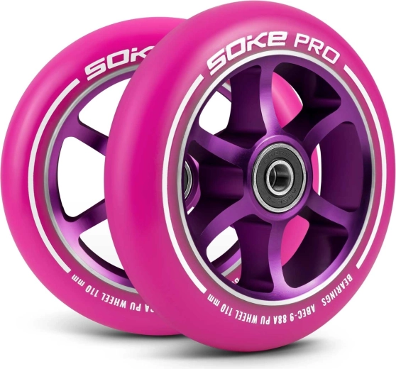 Scooterwielen 110 mm SOKE roze – set van 2 stuks