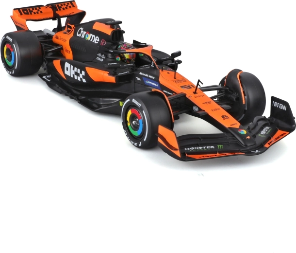 bburago 1:24 mclaren mcl38 2024 oscar piastri in beschermende vitrine