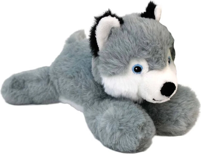 Pluchen liggende Huskyhond Eco-Line 23 cm